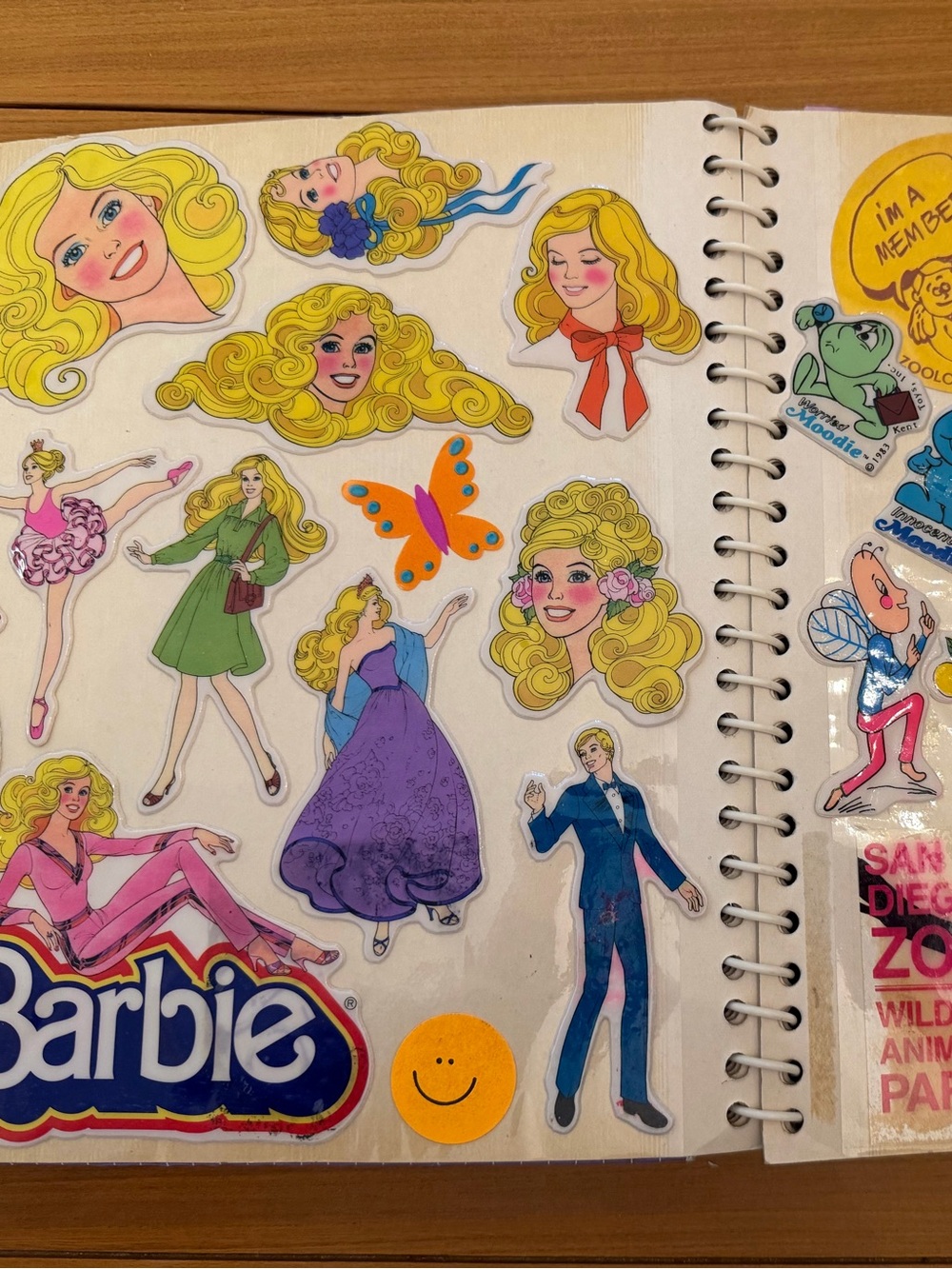 Vintage 1984 Sticker Book full of vintage stickers - Star Wars, Barbie, Mr T etc